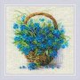 Forget Me Nots in a Basket 2170  РІОЛІС вишивка хрестиком | Набір | Купити - Салон рукоділля