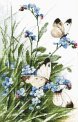 Butterflies and bluebird flowers LETI 939 LETISTITCH