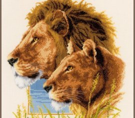 Lion couple Пара львів PN-0143773 Vervaco вишивка хрестом | набір | Купити - Салон рукоділля - Давайте створимо шедевр разом! 