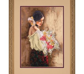 Woman with Bouquet 70-35274 DIMENSIONS