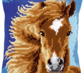 Brown horse Коричневий кінь PN-0149463 Подушка вышивка крестом | Набор | Купить - Салон рукоделия — Давайте создадим шедевр вместе