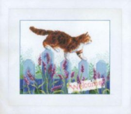 The cat is exploring the garden Кот вивчає сад PN-0146502  Vervaco вишивка хрестом | набір | Купити - Салон рукоділля - Давайте створимо шедевр разом! 