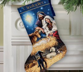 Holy Night Stocking 70-08838 DIMENSIONS