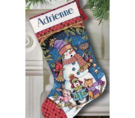 Cute Carolers Stocking 08751 DIMENSIONS
