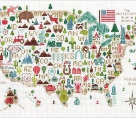 Illustrated USA - Карта США 70-35360 DIMENSIONS