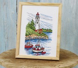 Човни біля острова Boats by the Island  92-6151Permin - Набір для вишивання хрестиком | Салон рукоділля