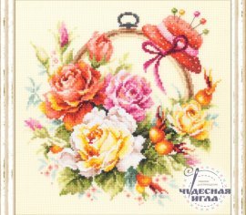 Розы для мастерицы 100-122 Чудесная игла вышивка крестом | Набор | Салон рукоделия
