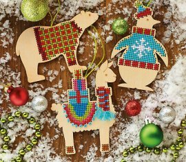 Animal Wood Ornaments 72-08983 DIMENSIONS