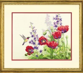Hummingbird and Poppies 70-35344 DIMENSIONS