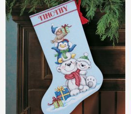 Stack of Critters Stocking  70-08840 DIMENSIONS