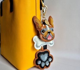 Шарм для сумки – Коричневий бульдог FLBB-190 Wonderland Crafts | Салон рукоділля