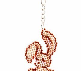 Брелок Зайчик N-080 GOLDEN KEY вишивка бісером  - Салон рукоділля