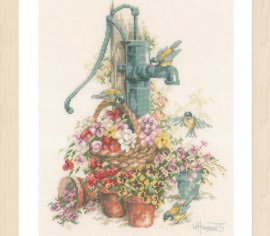 BIRDS AT THE WATER PUMP PN-0007958 LanArte