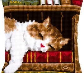 CAT SLEEPING ON BOOKSHELF PN-0146409 VERVACO