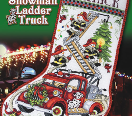 Snowman Ladder Truck Stocking LFT452 Stoney Creek вишивка | Схема - Салон рукоділля 
