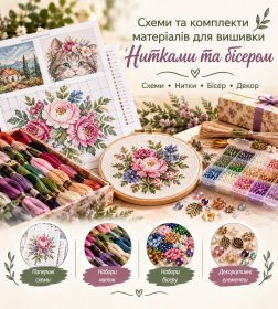 Схеми для вишивки та комплекти матеріалів