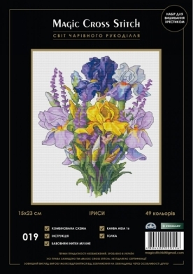 Іриси mcs-019 Magic Cross Stitch вишивка хрестиком | Набір | Купити - Салон рукоділля