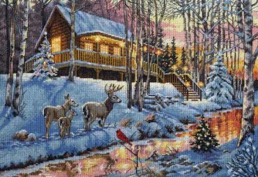 Winter Cabin 70-08976 DIMENSIONS