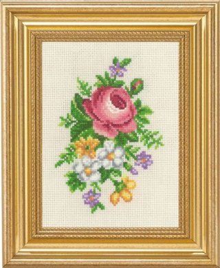Rose & white flowers \ Роза и белые цветы 13-1137 Permin