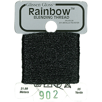 Металізована нитка 32 м Rainbow Blending Thread 902 Black RBT902 Glissen Gloss | Купити - Салон рукоділля