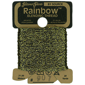 Металізована нитка 32 м Rainbow Blending Thread 907 Black Gold RBT907Glissen Gloss | Купити - Салон рукоділля