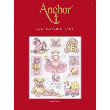 Сэмплер рождения девочки ACS38 Anchor вышивка крестом - Салон рукоделия