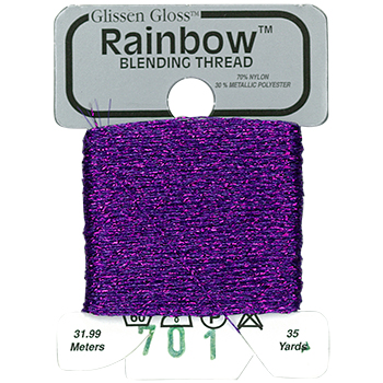 Металізована нитка 32 м Rainbow Blending Thread 701 Violet RBT701 Glissen Gloss | Купити - Салон рукоділля