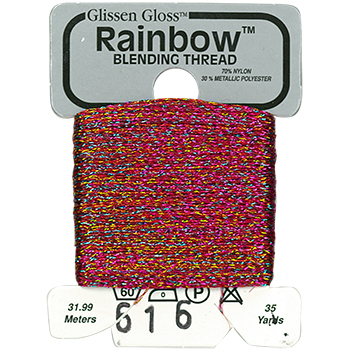 Металізована нитка 32 м Rainbow Blending Thread 616 Multi Red RBT616 Glissen Gloss | Купити - Салон рукоділля