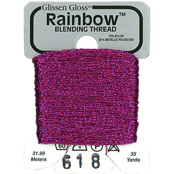 Металізована нитка 32 м Rainbow Blending Thread 618 Purple Red RBT618 Glissen Gloss | Купити - Салон рукоділля