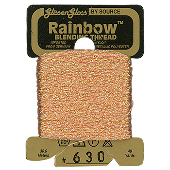 Металізована нитка 32 м Rainbow Blending Thread 630 Iridescent Salmon RBT630 Glissen Gloss | Купити - Салон рукоділля