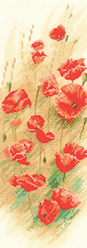 Дикие маки//Wild Poppies Panel HC901 Heritage Crafts - Салон рукоделия 