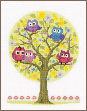 Little owls tree Дерево сови PN-0146618 Vervaco вишивка хрестом | набір | Купити - Салон рукоділля - Давайте створимо шедевр разом! 