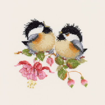Маленькие птички на фуксии//Fuchsia Chick-Chat HC777 Heritage Crafts - Салон рукоделия 