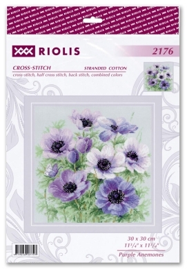 Фіолетові анемони 2176 РІОЛІС вишивка хрестиком | Набір | Купити - Салон рукоділля