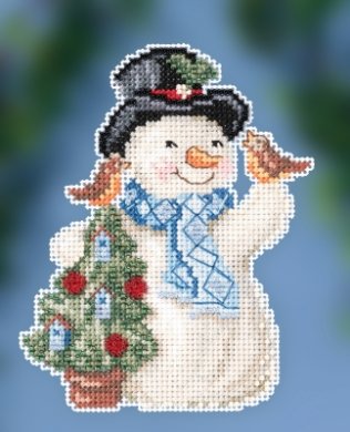 Feathered Friends Snowman Снеговик с пернатыми друзьями JS202012 Mill Hill