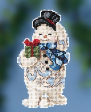 Gift Giving Snowman//Снеговик с подарком JS202011 Mill Hill
