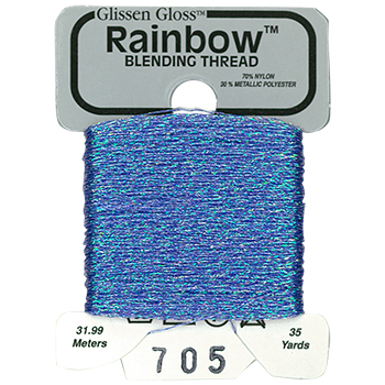 Металізована нитка 32 м Rainbow Blending Thread 705 Cornflower Blue RBT705 Glissen Gloss | Купити - Салон рукоділля