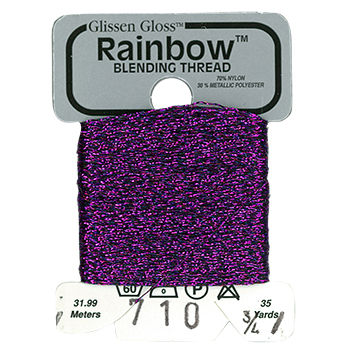 Металізована нитка 32 м Rainbow Blending Thread 710 Double Violet RBT710 Glissen Gloss | Купити - Салон рукоділля