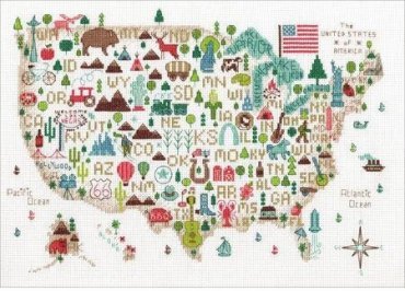 Illustrated USA - Карта США 70-35360 DIMENSIONS