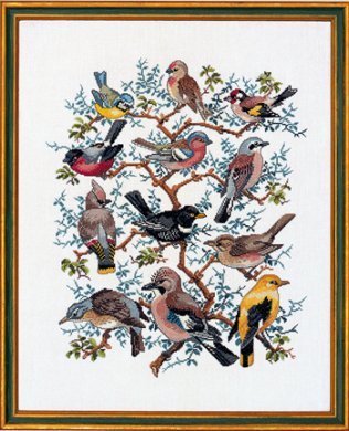 Tree with birds 12-266 Eva Rosenstand