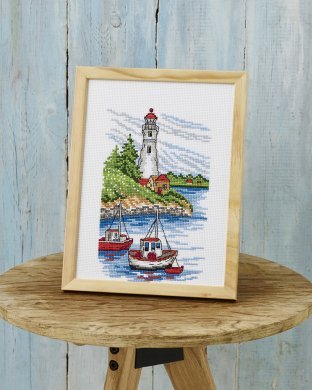 Човни біля острова Boats by the Island  92-6151Permin - Набір для вишивання хрестиком | Салон рукоділля