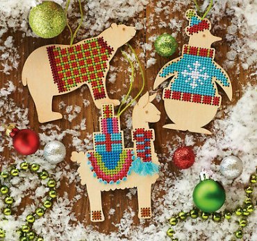 Animal Wood Ornaments 72-08983 DIMENSIONS