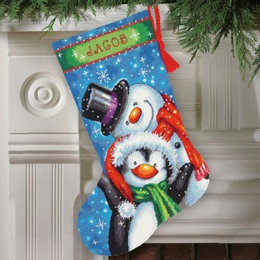 Полярная парочка//Polar Pals Stocking 71-09153 DIMENSIONS
