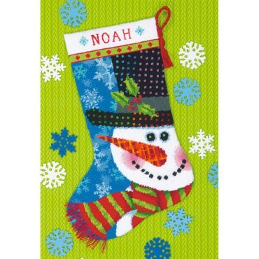 Снеговик/Patterned Snowman Stocking 71-09155 DIMENSIONS