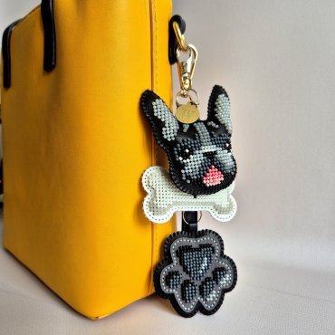 Шарм для сумки – Чорний бульдог​​​​​​​ FLBB-191 Wonderland Crafts | Салон рукоділля
