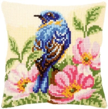 Bird on rose bush Птах на кущі троянд PN-0148175 подушка Vervaco - Салон рукоділля