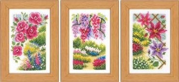 In my garden set of 3 У моєму саду набір з 3 штук PN-0185068 Vervaco вишивка хрестиком - Салон рукоділля