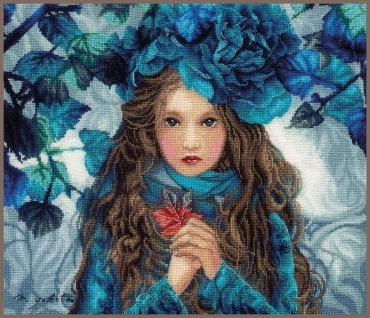 BLUE FLOWERS GIRL PN-0188640 LanArte