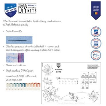 Скатертина Великодні кролики PN-0196673 Vervaco вишивка хрестом | Набір | Купити - Салон рукоділля - Давайте створимо шедевр разом! 