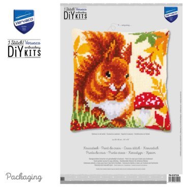 Подушка Білочка PN-0197334 Vervaco вишивка хрестом | Набір | Купити - Салон рукоділля - Давайте створимо шедевр разом! 